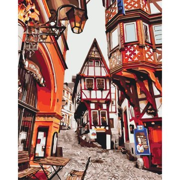 Картина за номерами. Міський пейзаж "Яскраві вулиці Німеччини" , 40 * 50 см (KHO3539) KHO3539 фото