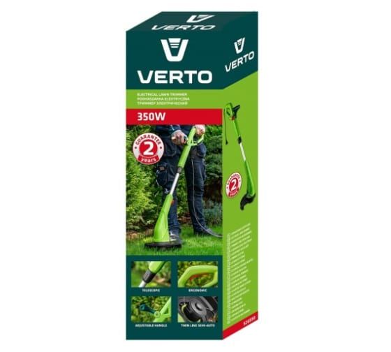 Тример садовий електричний Verto, 350Вт, 25см, телескопічна ручка, 2.2кг 52G550 52G550 фото