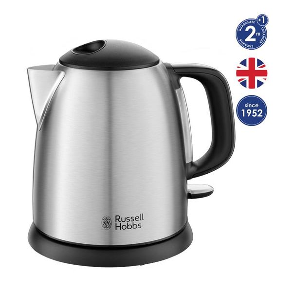 Електрочайник Russell Hobbs Adventure, 1л, метал , сріблясто-чорний (24991-70) 24991-70 фото