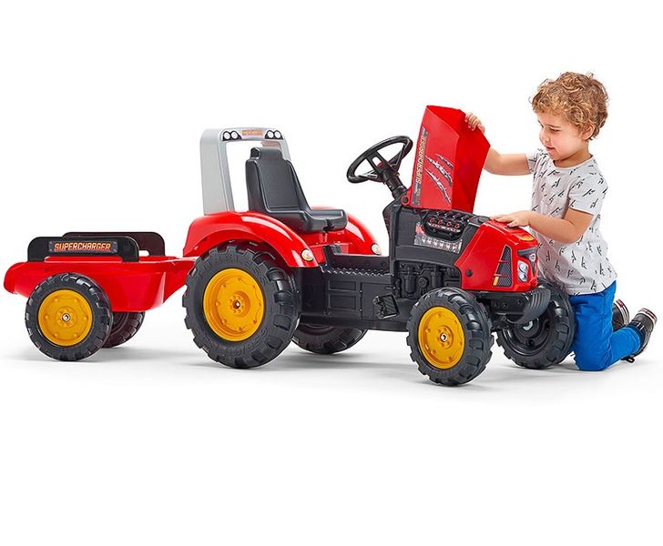 Детский трактор на педалях с прицепом Falk (цвет – красный) (2020AB) 2020AB фото