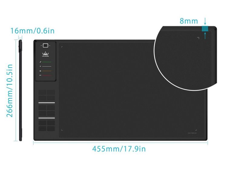 Графический планшет Huion 13.8"x8.6" WH1409 V2 USB-C,черный WH1409V2_HUION фото