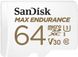 Карта пам'яті SanDisk microSD 64GB C10 UHS-I U3 V30 R100/W40MB/s Max Endurance (SDSQQVR-064G-GN6IA)