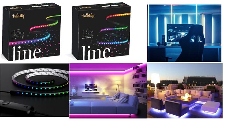 Smart LED Twinkly Line RGB, подовжувач TWL100STW-BEU 1,5м, Gen II, IP20, кабель чорний TWL100ADP-B - Уцінка TWL100ADP-B фото