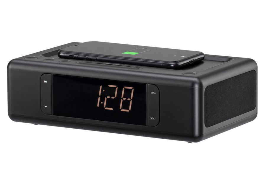 Акустическая док-станция 2E SmartClock Wireless Charging, Alarm Clock, Bluetooth, FM, USB, AUX Black 2E-AS01QIBK фото