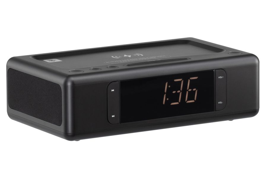 Акустична док-станція 2E SmartClock Wireless Charging, Alarm Clock, Bluetooth, FM, USB, AUX Black 2E-AS01QIBK фото
