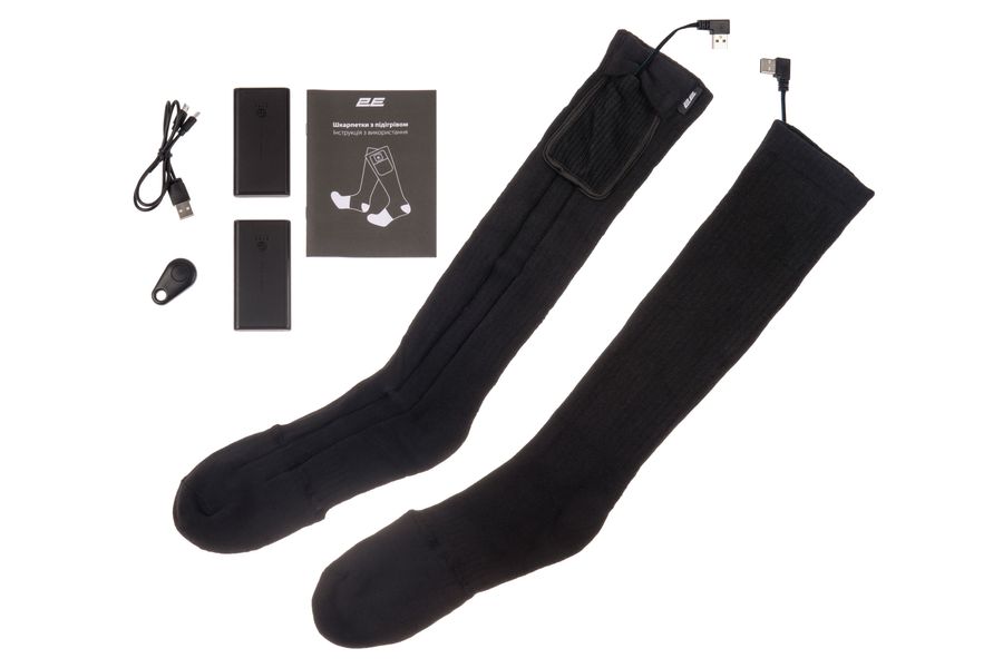 Шкарпетки з підігрівом 2E Race Black з дистанційним контролером, розмір M 2E-HSRCM-BK - Уцінка 2E-HSRCM-BK фото
