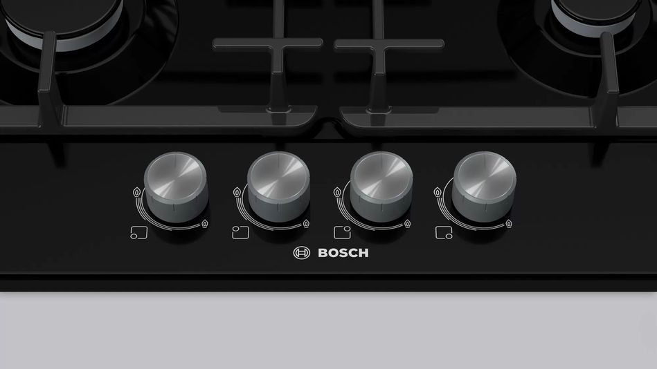 Варильна поверхня Bosch газова, 60см, чавун, чорний (PGP6B6O93R) PGP6B6O93R фото