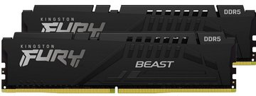 Память ПК Kingston DDR5 32GB KIT (16GBx2) 5200 FURY Beast Black EXPO (KF552C36BBEK2-32) KF552C36BBEK2-32 фото