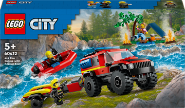 Конструктор LEGO City Пожежний позашляховик із рятувальним човном 301 деталь (60412) 60412 фото