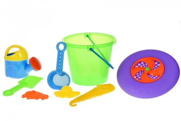 Набор для игры с песком Same Toy с летающей тарелкой (зеленое ведро) 8 ед. HY-1205WUt-2 - Уцінка HY-1205WUt-2 фото