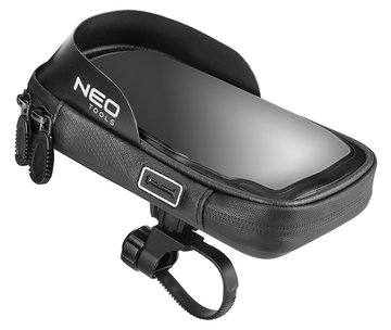 Сумка велосипедная Neo Tools с держателем для смартфона до 6", водонепроницаемая, черный 91-001 фото