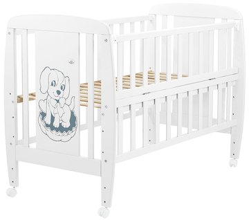 Кровать Babyroom Собачка откидной бок, колеса DSO-01 бук белый (625362) BR-625362 фото