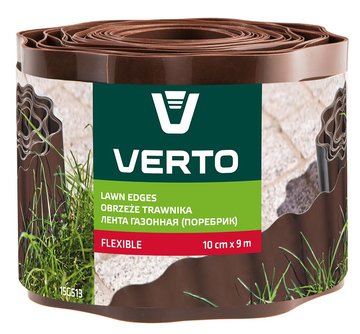Стрічка газонна Verto, бордюрна, хвиляста, 10смх9м, коричневий 15G513 фото