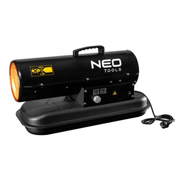 Теплова гармата дизель/гас Neo Tools, прямого нагріву, 20кВт, 300м кв, 550м куб/год, IPX4, чорний - Уцінка 90-080 фото