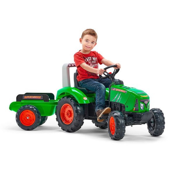 Детский трактор на педалях с прицепом Falk (цвет – зеленый) (2021AB) 2021AB фото
