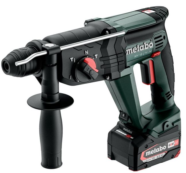 Перфоратор Metabo KH 18 LTX 24 аккумуляторный, Li-Power, 18В 2*5.2Ач, SDS-plus, 2.1Дж, 3 режима, 0-1400об/мин, metaBOX 165L, 2.6кг (601712650) 601712650 фото