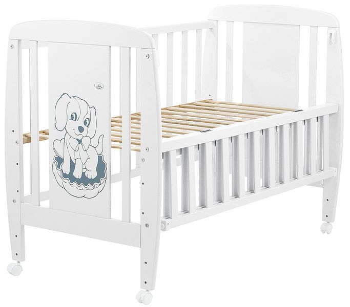 Кровать Babyroom Собачка откидной бок, колеса DSO-01 бук белый (625362) BR-625362 фото