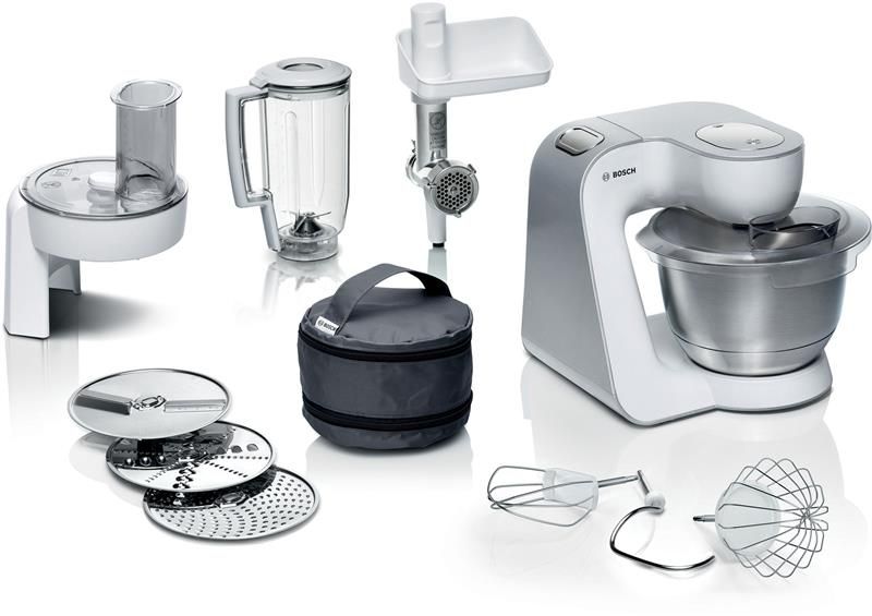 Кухонна машина Bosch, 1000Вт, чаша-метал, корпус-пластик, насадок-9, сірий (MUM58231) MUM58231 фото