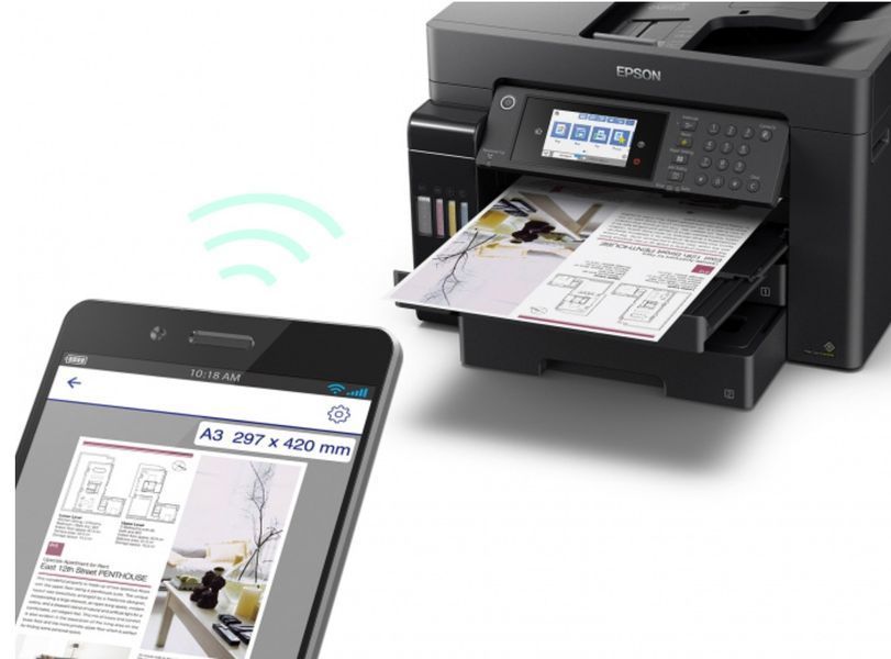 МФУ ink color A3 Epson EcoTank L15160 32_32 ppm Fax ADF Duplex USB Ethernet Wi-Fi 4 ink Pigment (C11CH71404) C11CH71404 фото