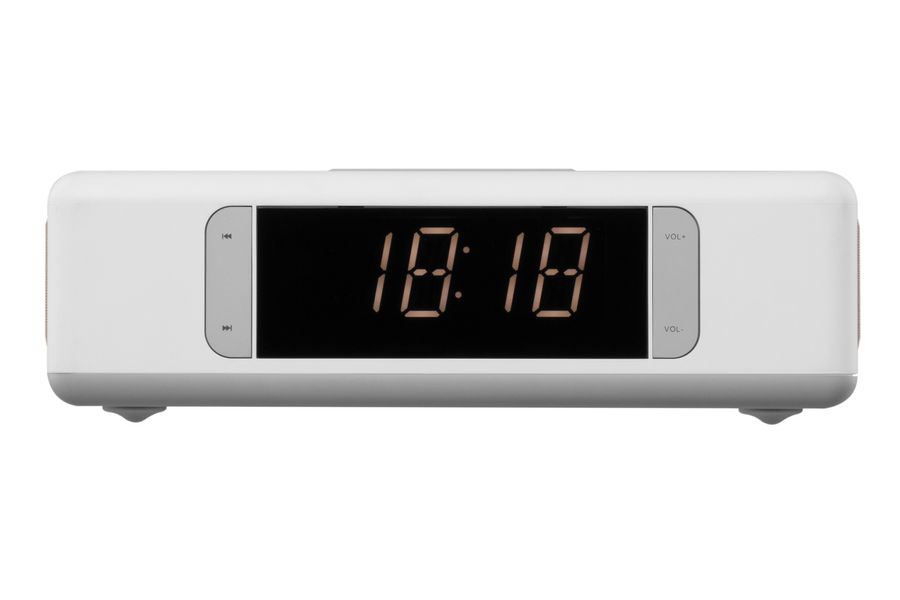 Акустична док-станція 2E SmartClock Wireless Charging, Alarm Clock, Bluetooth, FM, USB, AUX White 2E-AS01QIWT фото
