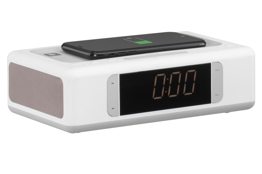 Акустична док-станція 2E SmartClock Wireless Charging, Alarm Clock, Bluetooth, FM, USB, AUX White 2E-AS01QIWT фото