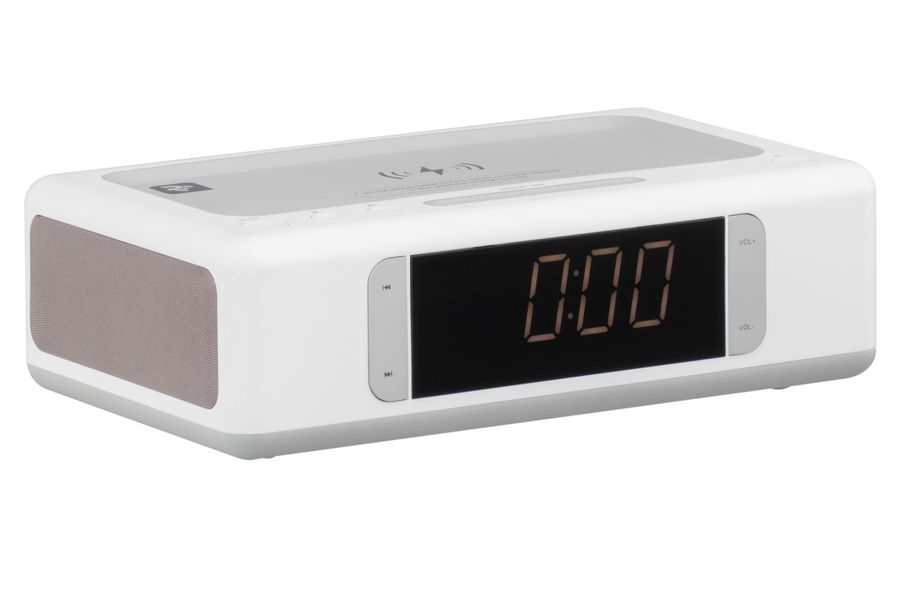 Акустическая док-станция 2E SmartClock Wireless Charging, Alarm Clock, Bluetooth, FM, USB, AUX White 2E-AS01QIWT фото