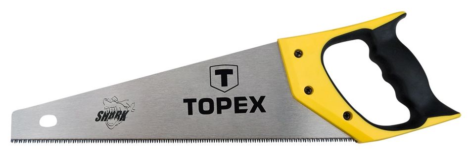 Ножівка по дереву TOPEX Shark, полотно 400 мм, загартовані зубці з тригранним заточенням, 7TPI, 510 мм (10A440) 10A440 фото
