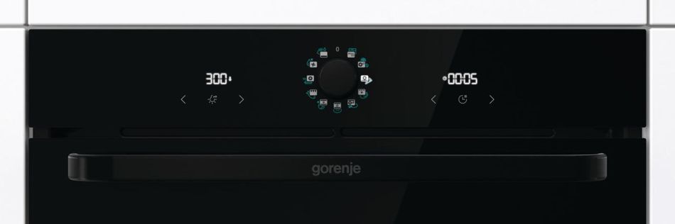 Духовой шкаф Gorenje электрический, 77л, A, пар, дисплей, макс.темпер.-300, черный - Уцінка BOS6737SYB фото