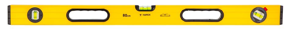 Уровень TOPEX, тип 600, алюминиевый, 80 см, 3 капсулы, одна регулируемая капсула, 2 отверстия для руки (29C603) 29C603 фото