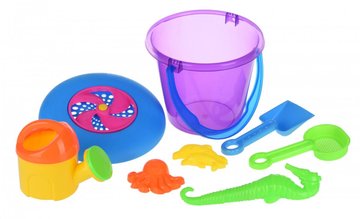Набор для игры с песком Same Toy с летающей тарелкой (фиолетовое ведро) 8 ед. HY-1205WUt-3 - Уцінка HY-1205WUt-3 фото