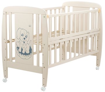 Кровать Babyroom Собачка откидной бок, колеса DSO-01 бук слоновая кость (625363) BR-625363 фото