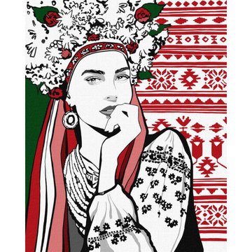 Картина за номерами "Чарівна українка" Ідейка 40х50см Картина за номерами "Чарівна українка" Ідейка 40х50см (KHO4977) KHO4977 фото