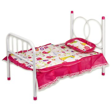 Кроватка для кукол с постельным бельем 881-1 металлическая 881-1 фото