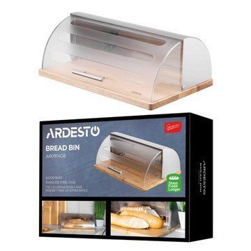 Хлібниця Ardesto Gemini 39х27х15см, дерево, пластик, нержавіюча сталь (AR0914GB) - Уцінка AR0914GB фото