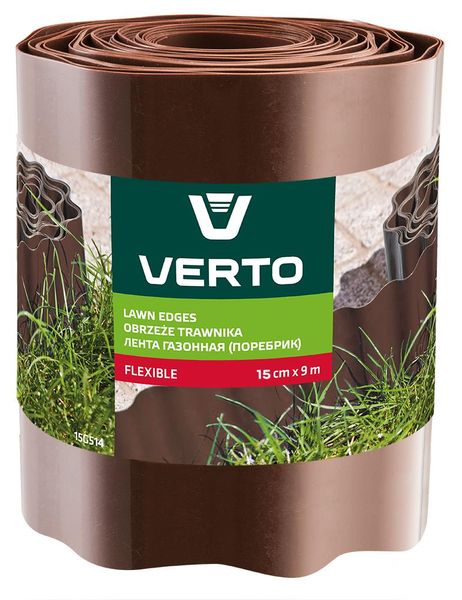 Стрічка газонна Verto, бордюрна, хвиляста, 15смх9м, коричневий 15G514 фото