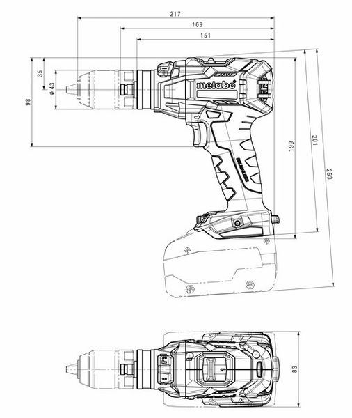 Дрель ударная Metabo SB 18 LTX BL QI, аккумуляторная, Li-Power, 18В, 0-550/0-2100об/мин, 1.5-13мм, 65/130Нм, 1.8кг (602361850) 602361850 фото