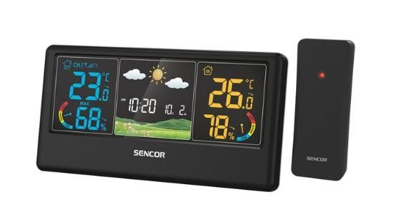 Метеостанція Sencor, внутр/зовн вимірювання, темп-ра, вологість, час, прогноз погоди, чорний (SWS4100B) SWS4100B фото