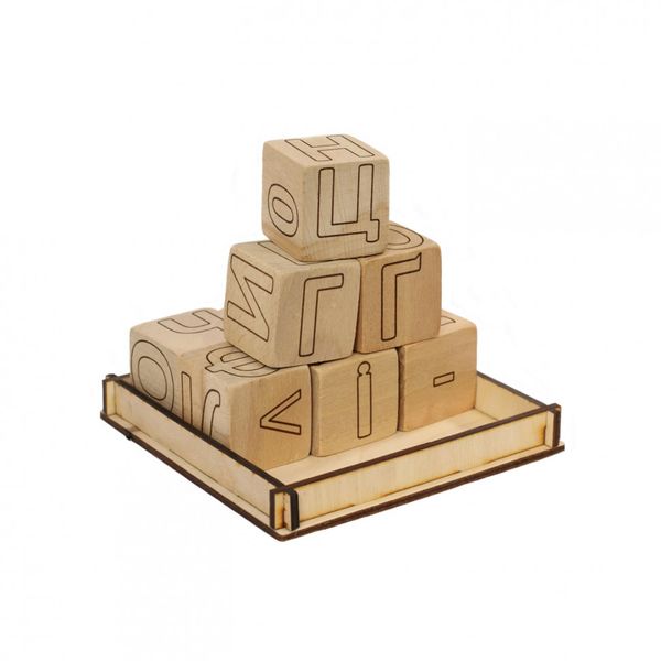 Набор деревянных кубиков с буквами и математическими символами (172193) 172193 фото