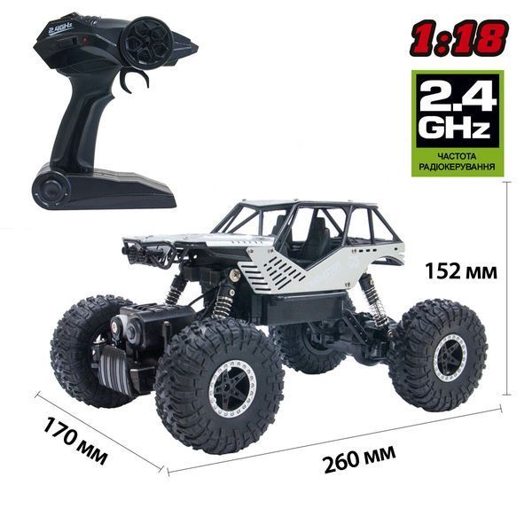 Автомобіль OFF-ROAD CRAWLER з р/к - ROCK (сріблястий, метал. корпус, 1:18) (SL-111RHS) SL-111RHS фото