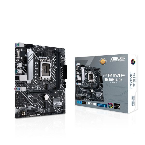 Материнcька плата ASUS PRIME H610M-A D4-CSM s1700 H610 2xDDR4 M.2 HDMI D-Sub DP mATX (90MB19P0-M0EAYC) 90MB19P0-M0EAYC фото