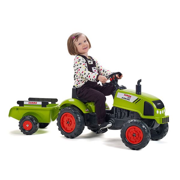 Дитячий трактор на педалях з причепом Falk CLAAS ARION (колір - зелений) (2041C) 2041C фото