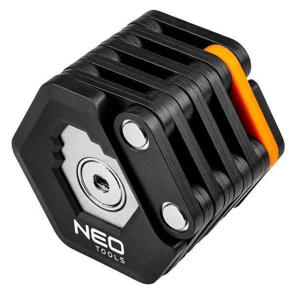 Замок протиугінний Neo Tools складаний, цинковий сплав + ABS пластик, 3 ключі, 78см, 0.62кг (91-006) 91-006 фото