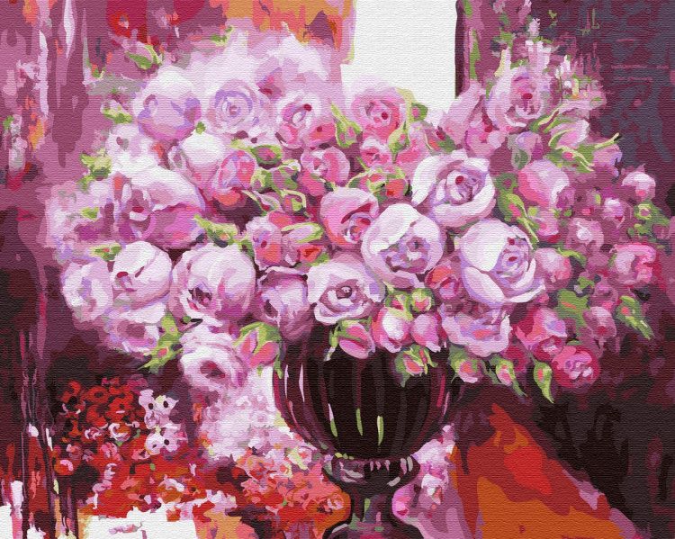 Картина по номерам. Brushme "Фиолетовое сияние в вазе" (GX4641) GX4641 фото
