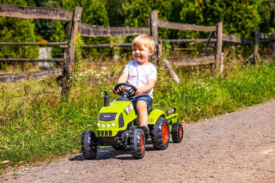 Дитячий трактор на педалях з причепом Falk CLAAS ARION (колір - зелений) (2041C) 2041C фото
