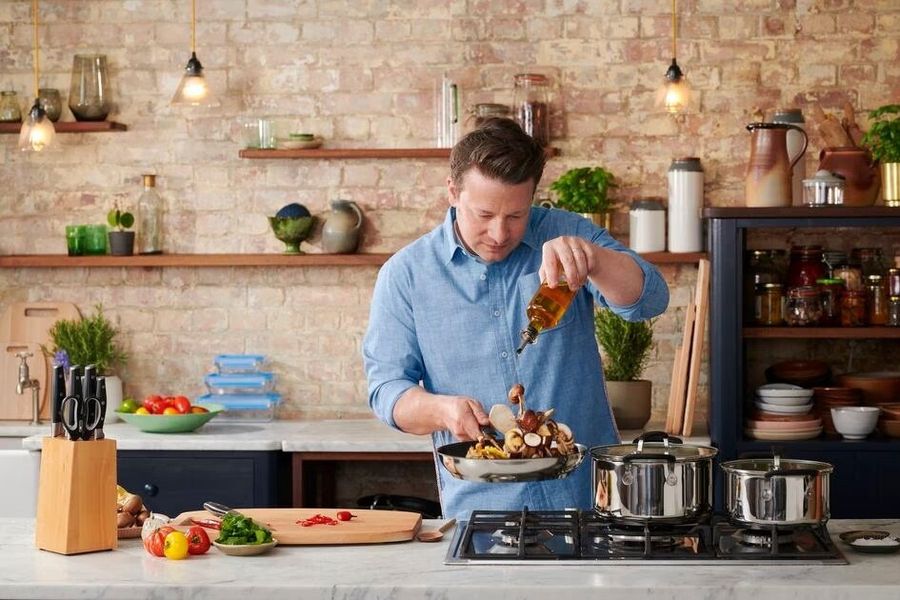 Кастрюля с крышкой Tefal Jamie Oliver Home Cook, 24 см, 5.4 л, нержавеющая сталь - Уцінка E3184655 фото