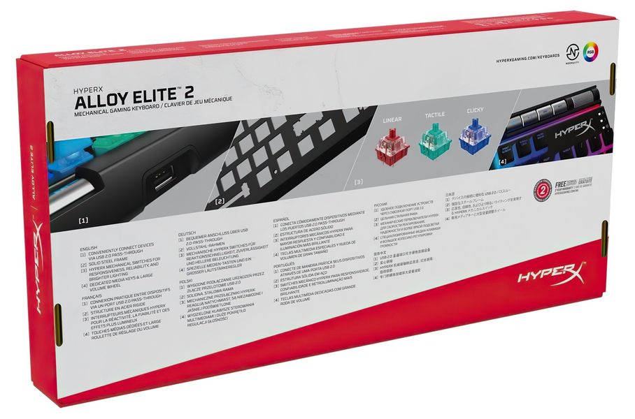 Клавіатура HyperX Alloy Elite 2.0 Red USB RGB ENG/RU Black (4P5N3AX) 4P5N3AX фото