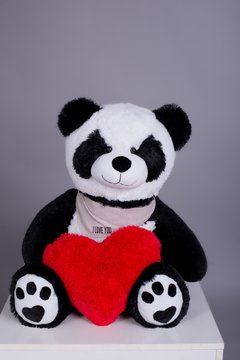 Ведмедик Плюшевий Yarokuz Панда з серцем 90 см (YK0142) YK0142 фото