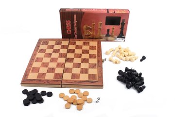 Деревянные Шахматы S3031 с шашками и нардами S3031 фото