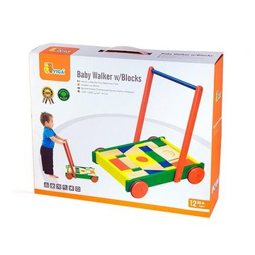 Дитячі ходунки-каталка Viga Toys Візок із кубиками (50306B)