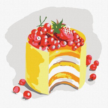 Картина по номерам "Сочное пирожное" Идейка 25х25 см (KHO5630) KHO5630 фото